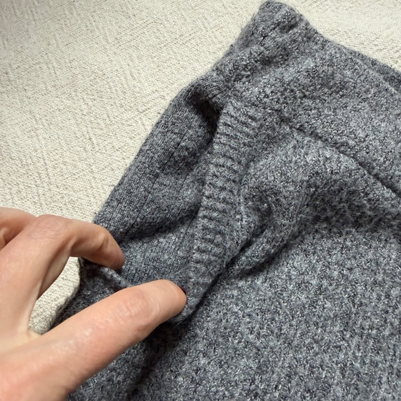 DKNY Grey Ribbed Knit Cashmere Blend Lounge Cozy Pants S - Picture 7 of 9